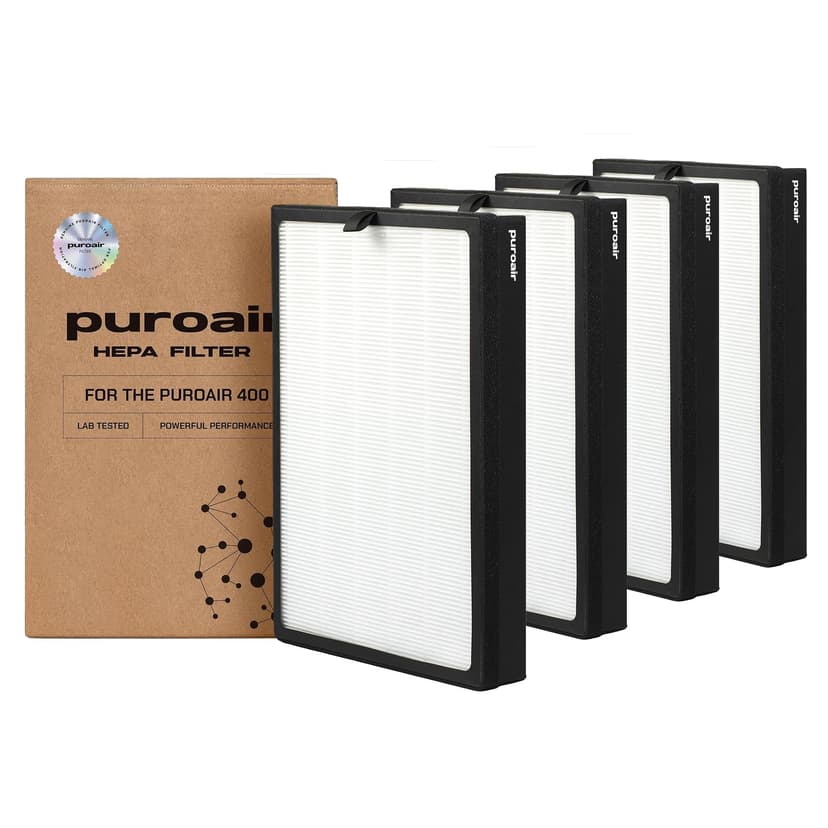 PuroAir 400 Replacement Filter - HEPA Filters up to 99.9% of Smoke, Pollen, Dust and Common Household Pollutants - HEPA Air Filter Replacement for PuroAir 400 Air Purifier (4 Pack)