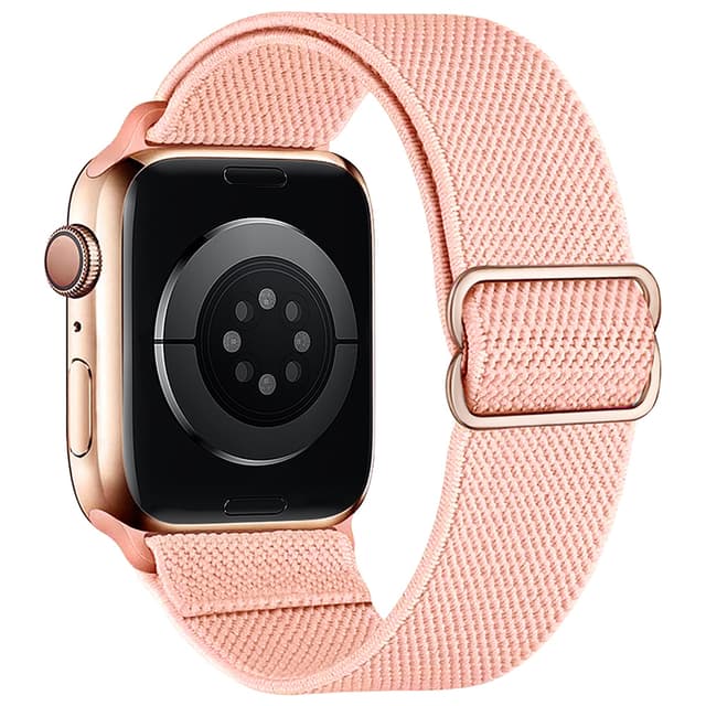 MITERV Stretchy Nylon Loop Bands Compatible with Apple Watch 38mm 40mm, Adjustable Soft Elastics Strap Compatible with Apple Watch SE iWatch Series 6/5/4/3/2/1 Pink 38mm/40mm