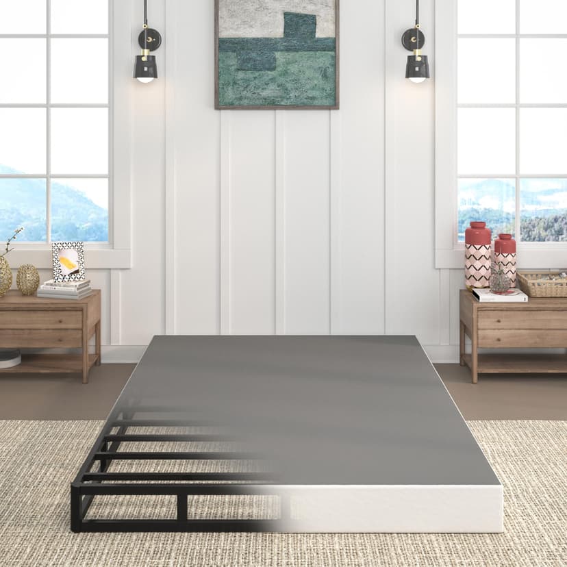 TROZULER 7 Inch Box Spring Full Size Bed, Heavy Duty Metal Mattress Foundation, 3000 lbs Capacity, High Profile, Noise-Free, Easy Assembly with Fabric Cover