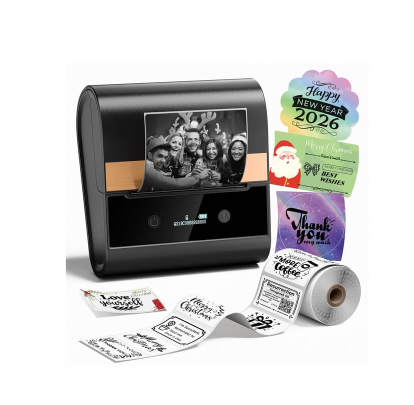 Phomemo Label Printer,M260 Label Maker Machine with Tapes, 3 Inch Portable Thermal Label Maker for Small Business, Home,Address,Office Organization,Logo Sticker Printer for Phone & PC