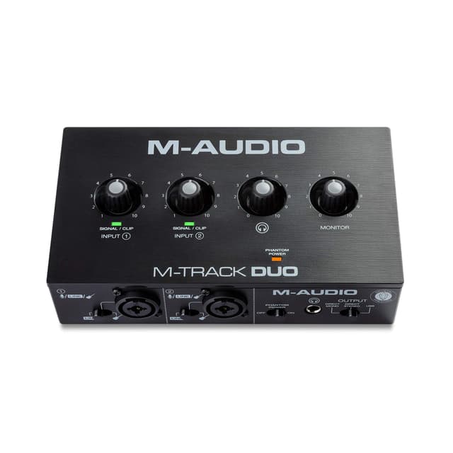 M-AUDIO M-Track Duo USB Audio Interface for Recording, Streaming and Podcasting with Dual XLR, Line and DI Inputs, plus a Software Suite Included