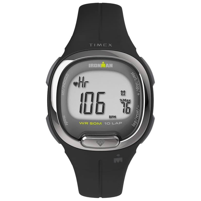 Timex Ironman Triathlon Transit+ Watch with Activity Tracking & Heart Rate 33mm – Black with Resin Strap