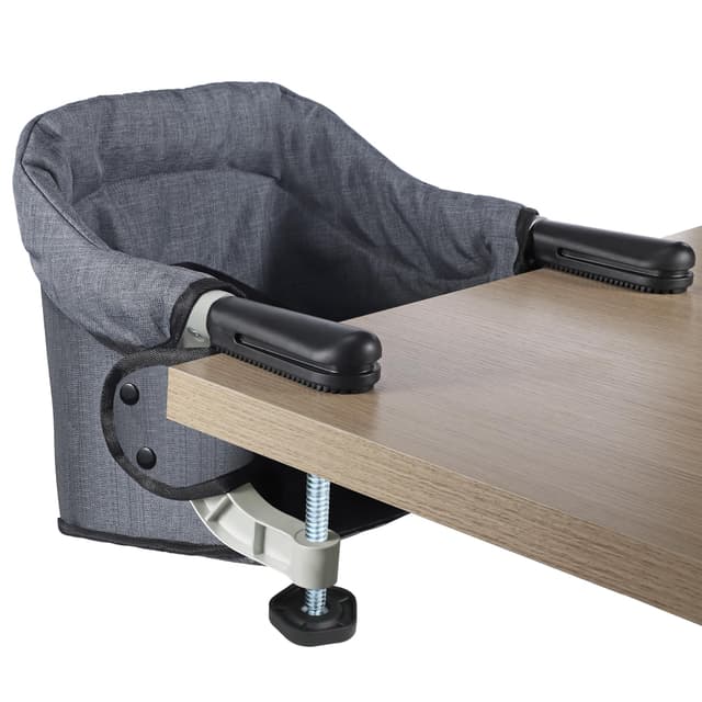 Hook On High Chair - Portable & Foldable Feeding Seat for Babies 6-36 Months, Home & Travel Use with Carry Bag (Grey)