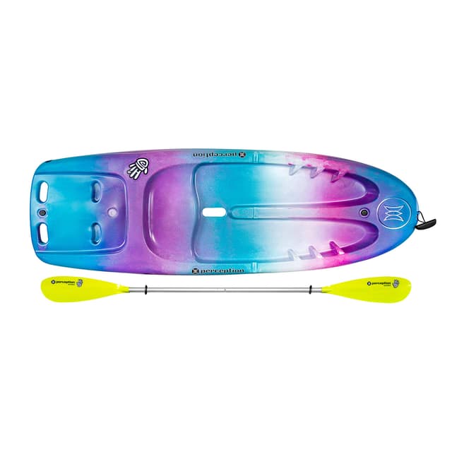 Perception Hi Five Kids Kayak - Sit on Top - Up to 120 lbs with Paddle - 6.6 ft - Funkadelic