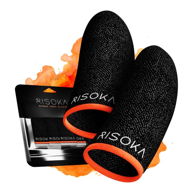 RISOKA 10 Pieces Gaming Finger Sleeves - Perfect Touchscreen Glide - Thumb Sleeve for Mobile Games - Dedales Gamer Profesionales - Phone Accessories