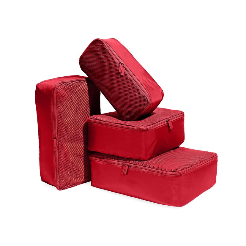 Away Insider Packing Cubes Set of 4 – Lightweight Travel Organizers for Luggage, Suitcases & Carry-On Bags, Cherry Red