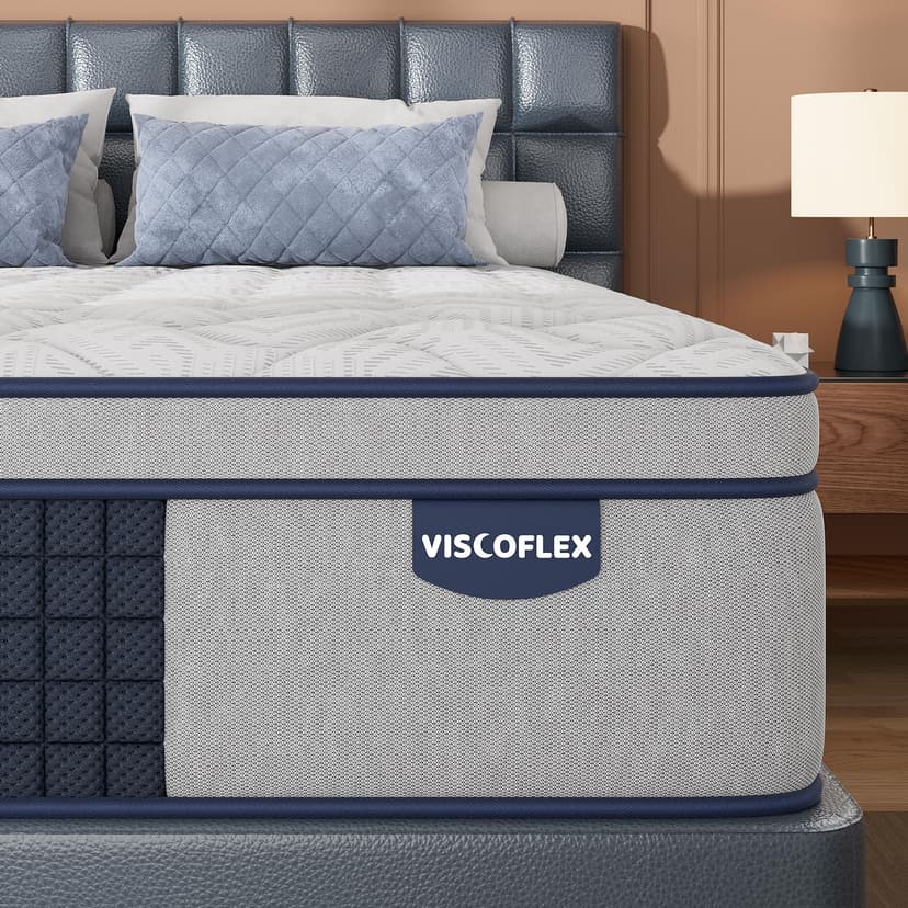 Extra Firm Queen Mattress 14 Inch, Deep Sleep Hybrid Mattress for Lumbar Support & Back Side Sleepers, Pain Relief Mattresses in a Box with Pocket Springs & Cooling Gel - 365-Night Trial, CertiPUR-US