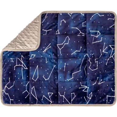 Florensi Weighted Lap Pad - 20" x 23", 7 lb, Blue Constellations - Focus & Calm Sensory Blanket - Portable Travel Weighted Blanket - Machine Washable Cooling Weighted Cover