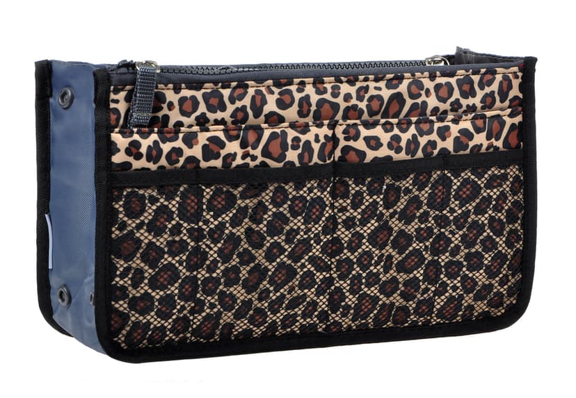Vercord Purse Organizer Insert for Handbags Bag Organizers Inside Tote Pocketbook Women Nurse Nylon 13 Pockets Leopard Large