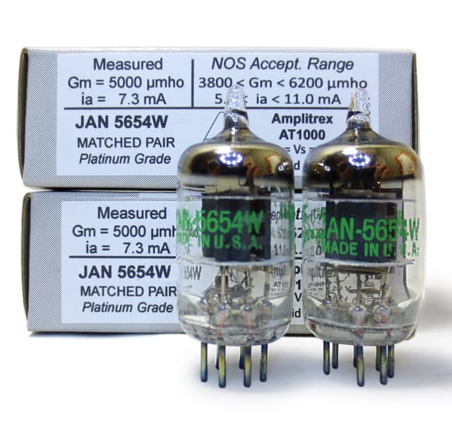 Riverstone Audio - Tested/Matched Pair (2 Tubes) 7-Pin JAN 5654W Fully-Tested Vacuum Tubes - Upgrade for 6AK5 / 6J1 / 6J1P / EF95 - JAN 5654W Platinum Grade Pair