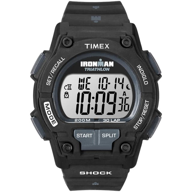 Timex Men's Ironman Triathlon Endure 30 Shock 42mm Watch – Black Case with Black Resin Strap