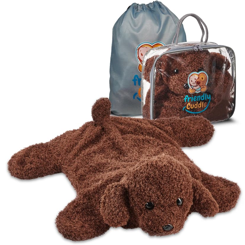 FRIENDLY CUDDLE Weighted Lap Blanket for Kids & Adults – Kids Weighted Blanket – ASD, Sensory Processing Weighted Stuffed Animals Dog Toy – Microwavable Weighted Lap Pad for Kids, 5 Lbs.