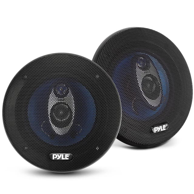 Pyle 5.25” Car Sound Speaker (Pair) - Upgraded Blue Poly Injection Cone 3-Way 200 Watt Peak w/Non-fatiguing Butyl Rubber Surround 100-20Khz Frequency Response 4 Ohm & 1" ASV Voice Coil