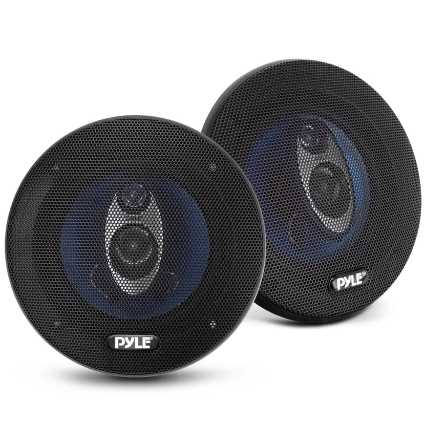 Pyle 5.25” Car Sound Speaker (Pair) - Upgraded Blue Poly Injection Cone 3-Way 200 Watt Peak w/Non-fatiguing Butyl Rubber Surround 100-20Khz Frequency Response 4 Ohm & 1" ASV Voice Coil