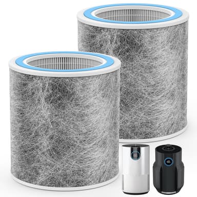 2 Pack HP102 Replacement Filter Compatible with Shark HP102, HP152, HP153, HP102PET, HC452, HP132, HC450, HC451, HC455 Air Puri-fier, True HEPA for 99.97% of Particles, Part #HE1FKPET, HE1FKBAS