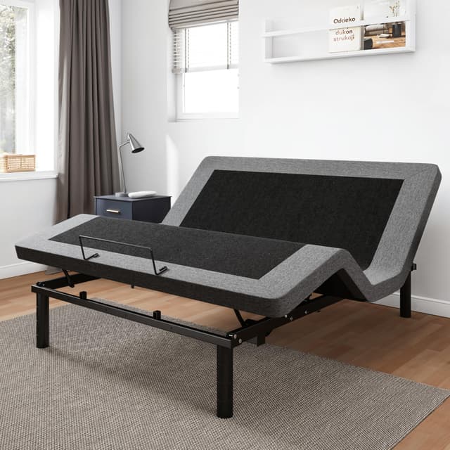 GOLDORO Queen Size Adjustable Bed Frame with Adjustable Legs, Electric Bed Base, Wireless Remote Control, Whisper Quiet Durable Motor, Independent Head and Foot Incline, Padded Edge