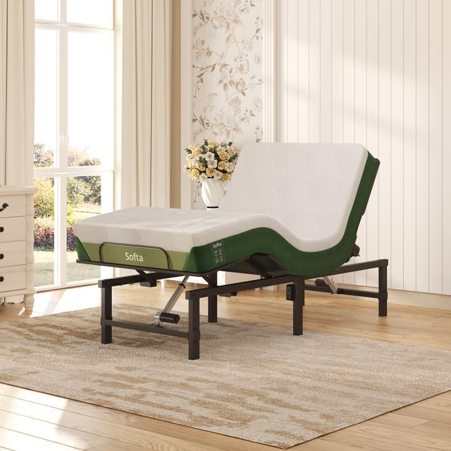 Softa Twin XL Adjustable Bed Frame with 8 Inch Gel Memory Foam Mattress, 900 Lbs Heavy Duty, USB, Zero Gravity, Wireless Remote, Memory Position, Anti-Snore, LED Night Light, Electric Bed Base