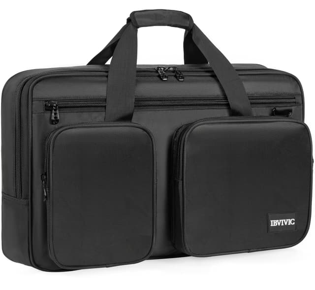 IBVIVIC DJ Controller Case Bag, Fits for DDJ-REV1/DDJ SR/SR2/Denon MC4000/Numark Mixtrack Pro FX/NVII/Mixstream Pro+/Mixstream Pro Go/NI Traktor Kontrol S4 MK3/S3 Padded DJ Travel Carrying Bag