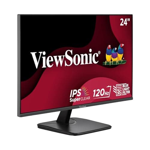ViewSonic VA2456A-MHD 24 Inch 1080p Monitor, IPS Display with 120Hz for Enhanced Home and Office Productivity, Eye Care Technology, HDMI, DisplayPort, and VGA Inputs
