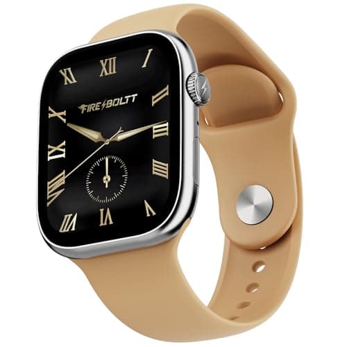 Fire-Boltt Ninja X Ring Smart Watch with 1.96” Always-On Display, Bluetooth Calling, Wireless Charging, AI Voice Assistant, 500+ Watch Faces, Health Suite, Smart Watch for Man & Woman – Mocha Mousse