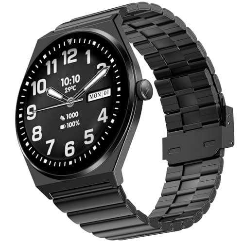 Fire-Boltt Legacy Nova Slim Smart Watch with 1.43” AMOLED Display, Bluetooth Calling, Always On Display, Ultra-Slim Design, Voice Assistant, Smart Notifications, IP68 Waterproof Obsidian Black