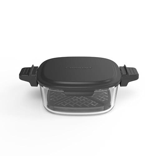 Cuisinart 3-Piece Glass Air Fryer Accessory Set – 4-Quart Glass Basket, Storage Lid & Crisper Plate, Compatible with ClearView Air Fryer AFC-4