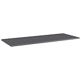 KGHFDVB Bookshelf Boards 4 pcs, High Gloss Gray Replacement Bookshelf Boards, 39.4x15.7x0.6 Inch Engineered Wood Shelves for Additional Storage Space