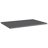 KGHFDVB High Gloss Gray Bookshelf Boards 4 Pcs, Engineered Wood Shelf Panels for Additional Storage Space, Replacement Bookshelf Boards Easy to Clean with Damp Cloth