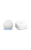 Amazon Echo Dot (newest model) Glacier White + eero 7 dual-band mesh Wi-Fi 7 router - 2.5 Gbps support, 2,000 sq. ft. coverage, 1-pack