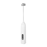 Milk Frother Handheld Egg Beater Blender Mixer Coffee Kitchen Tool(White02)