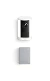 Ring Spotlight Cam, Battery (newest model), White with Chime Plus
