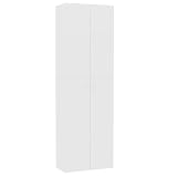 UYTENBMF White Office Cabinet with Doors, 23.6x12.6x74.8 Inches Engineered Wood Filing Cabinet, 5 Shelves Storage for Files and Office Supplies