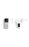 Ring Wired Doorbell Plus (Newest Model), Nickel Silver with Floodlight Cam Plus, White