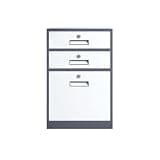 ntumLeap Industrial 3-Tier File Cabinet with Multifunctional Locks,High Capacity Office Storage for Files & Data,Gray Balcony Storage with Drawers,