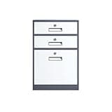 ntumLeap Industrial 3-Tier File Cabinet with Multifunctional Locks,High Capacity Office Storage for Files & Data,Gray Balcony Storage with Drawers,