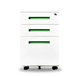 YXEDPBF 3 Drawer Mobile File Cabinet with Lock - Metal Desktop Storage Box for A4 Receipts - Anti Tip Design for Home and Office nization (B)