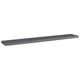 HGLADYU High Gloss Gray Bookshelf Boards 4 Pcs, 23.6x3.9x0.6 Inch Engineered Wood Replacement Shelves for Additional Storage Space