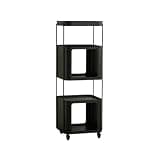WANGHAI2024M Bookcases Multi-Storey Mobile Bookshelf Organiser with Lockable Wheels Iron Storage Cart