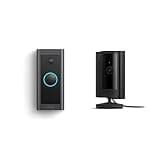 All-new Ring Indoor Cam, Black with Ring Video Doorbell Wired