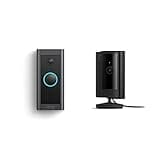 All-new Ring Indoor Cam, Black with Ring Video Doorbell Wired