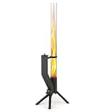 GARDENFLARE Wood Pellet Patio Heater & Pellet Fire Pit — Outdoor Pellet Fire Tube with Smokeless Flame for Patio & Backyard Ambiance | German-Engineered Stainless Steel & Borosilicate Glass Tube