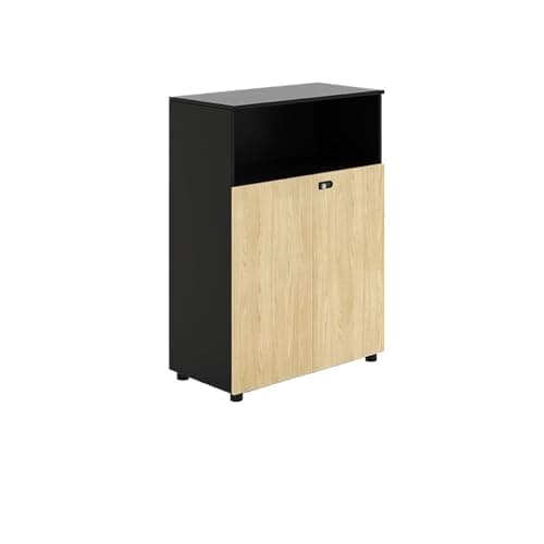 Yinj1835hh Vertical Small Wooden Short Filing Cabinet with Partition with Lock Office Data Sundry Storage Cabinet Organization