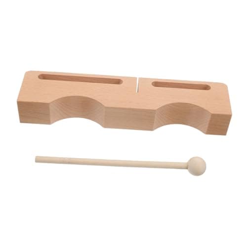 LIGIGWASH Wooden Rhythm Block with Dual Bass Tones, Professional Hardwood Percussion Instrument for Adults, Versatile Use in Music Education and Other Events, Lightweight and Sturdy