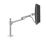 VIZLKOG OL-1 Aluminum Height Adjustable 17-32 Inch Screen Monitor Stand Arm Full Motion Mount Desktop Load 8kg(Silver)
