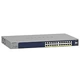NETGEAR 26-Port PoE Gigabit Ethernet Smart Switch (GS724TP) - Managed, 24 x 1G, 24 x PoE+ @ 190W, Optional Insight Cloud Management, Desktop or Rackmount
