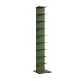 Metal Bookshelf Tower, Modern Open Vertical Bookcase, Narrow Floor Standing Organizer, Invisible Floating Storage Rack, Ideal Display Shelf for Small Spaces
