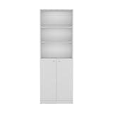 agnixnaf Bookcase 5 Tier Dual-Door, White Bookshelves Storage Organizer, Modern Corner Display Rack for Bedroom, Living Room, Study Room, Home Office, 11.77 * 24.72 * 71.1