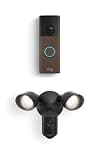 Ring Battery Doorbell (newest model), Matte Mocha with Floodlight Cam, Wired (newest model), Black