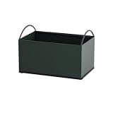 WANGHAI2024M Bookcases Iron and Leather Multipurpose Books Storage Box with Handles Record Organiser Crate(Green)