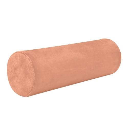 Bolster Pillow for Legs Massage Table Neck Roll Pillow Bed Under Knee Round Pillow Travel Pillow Cylinder Lumbar Support Light Salmon Orange